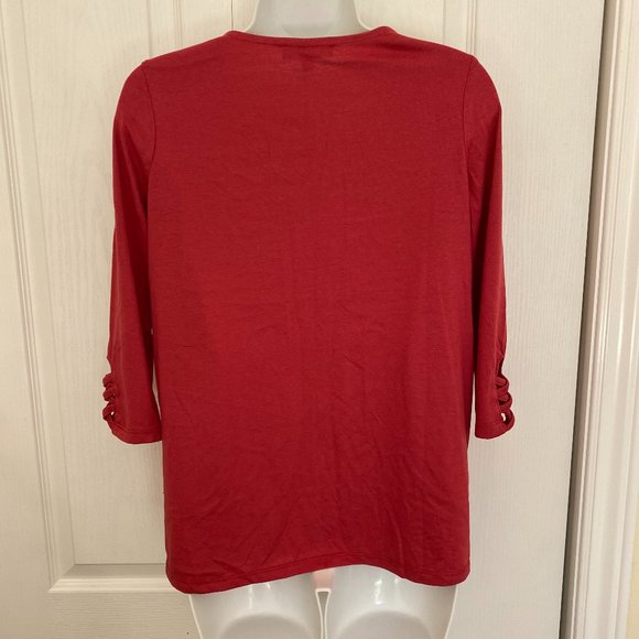 Casual v-neck ¾ length sleeve t-shirt, Classic Editions brand - Picture 2 of 11